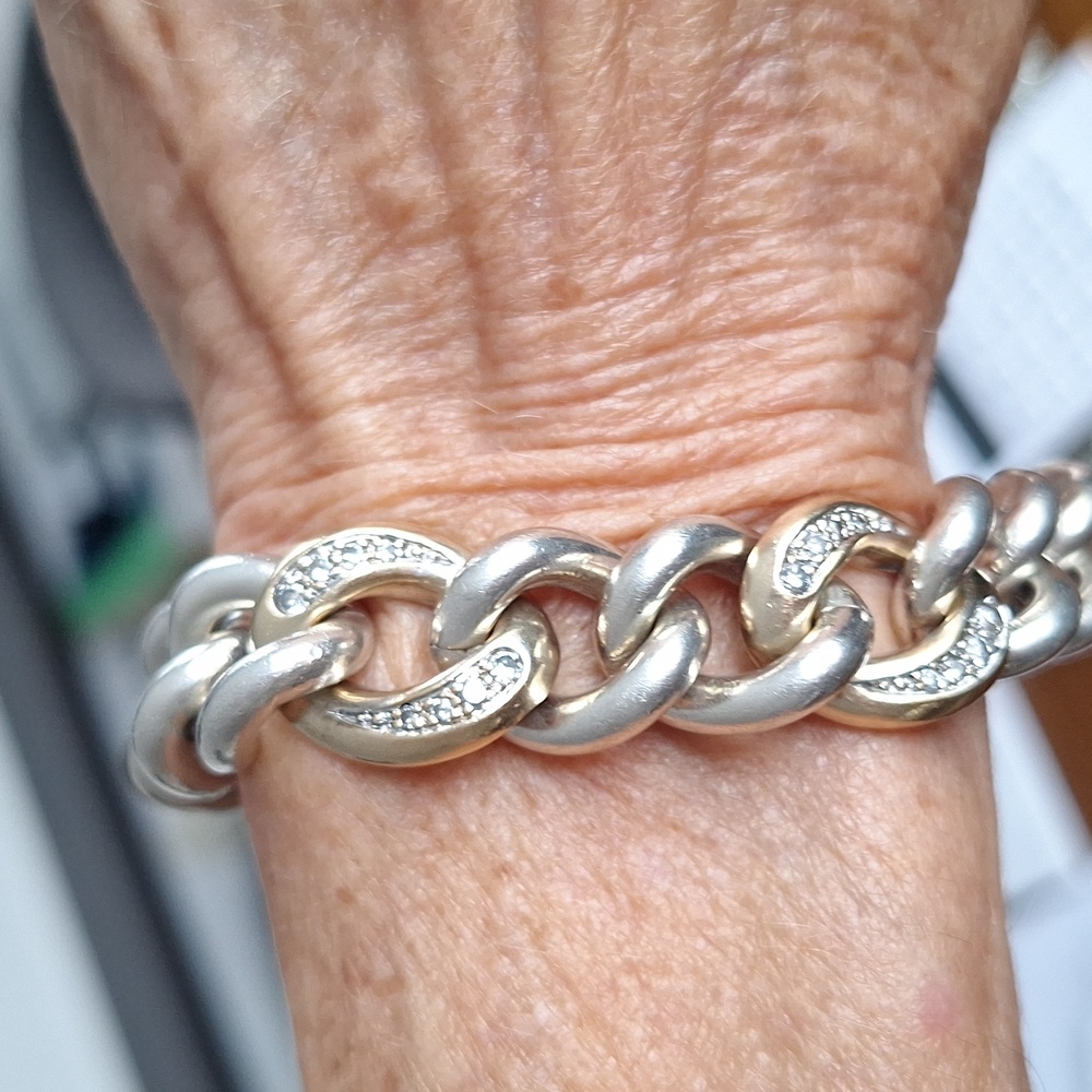 Sterling Silver & 14K Gold W/ Diamonds
